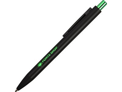 Ручка металлическая шариковая Blaze с цветным зеркальным слоем, черный/зеленое яблоко